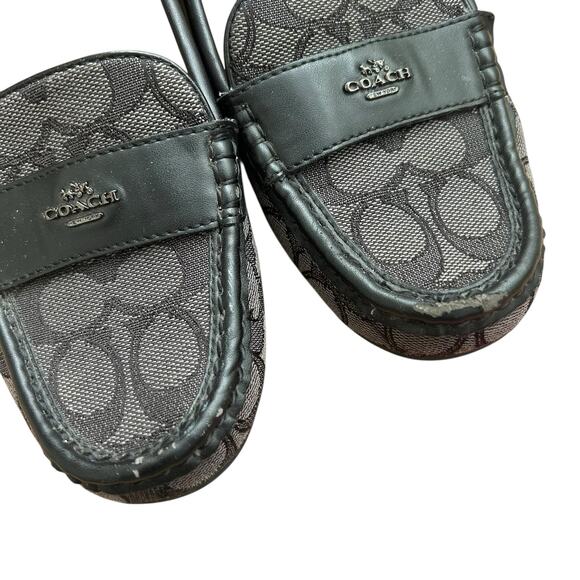 Coach Black Gray Monogram Odette Loafers Sz 8 - Picture 3 of 7